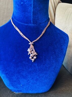 Necklace Multi-Chain Minimalist Stationary Pendant   Flexible Metal chain.